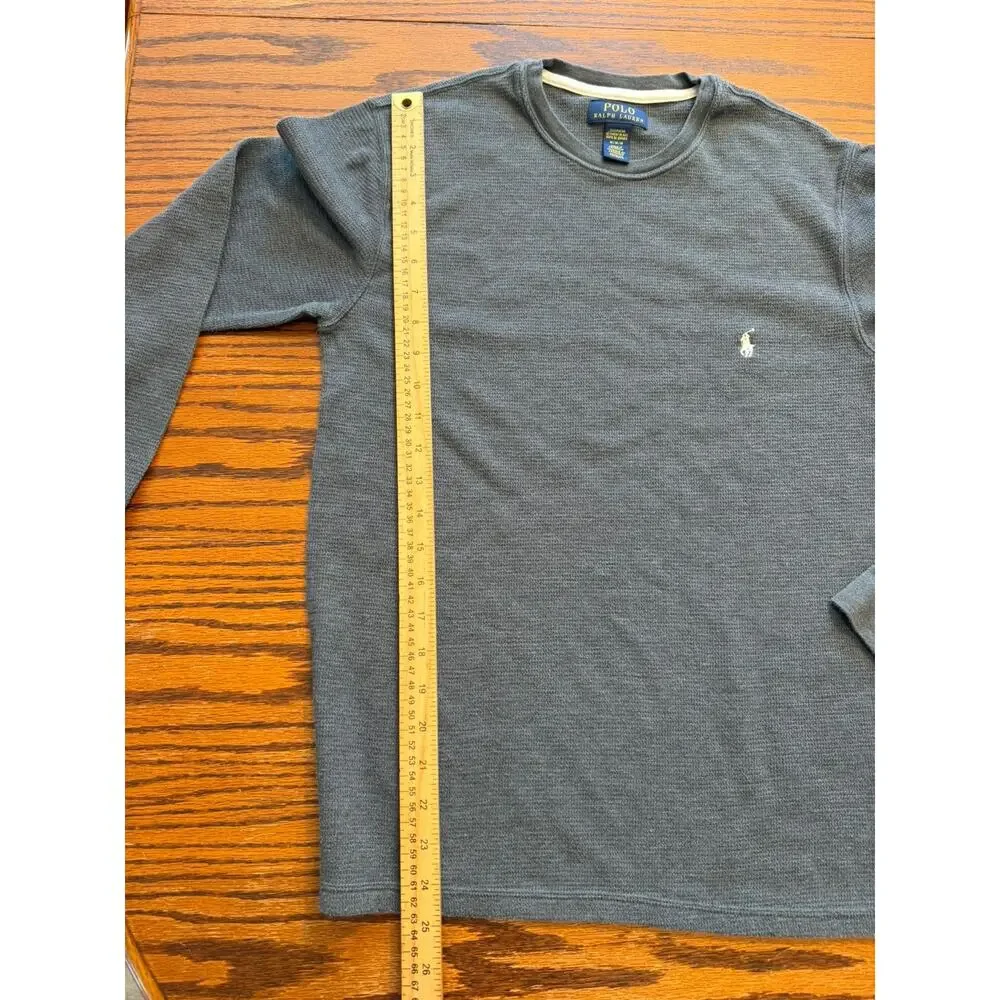 POLO RALPH LAUREN Thermal T-Shirt Men's M Gray Long Sleeve Crew Neck